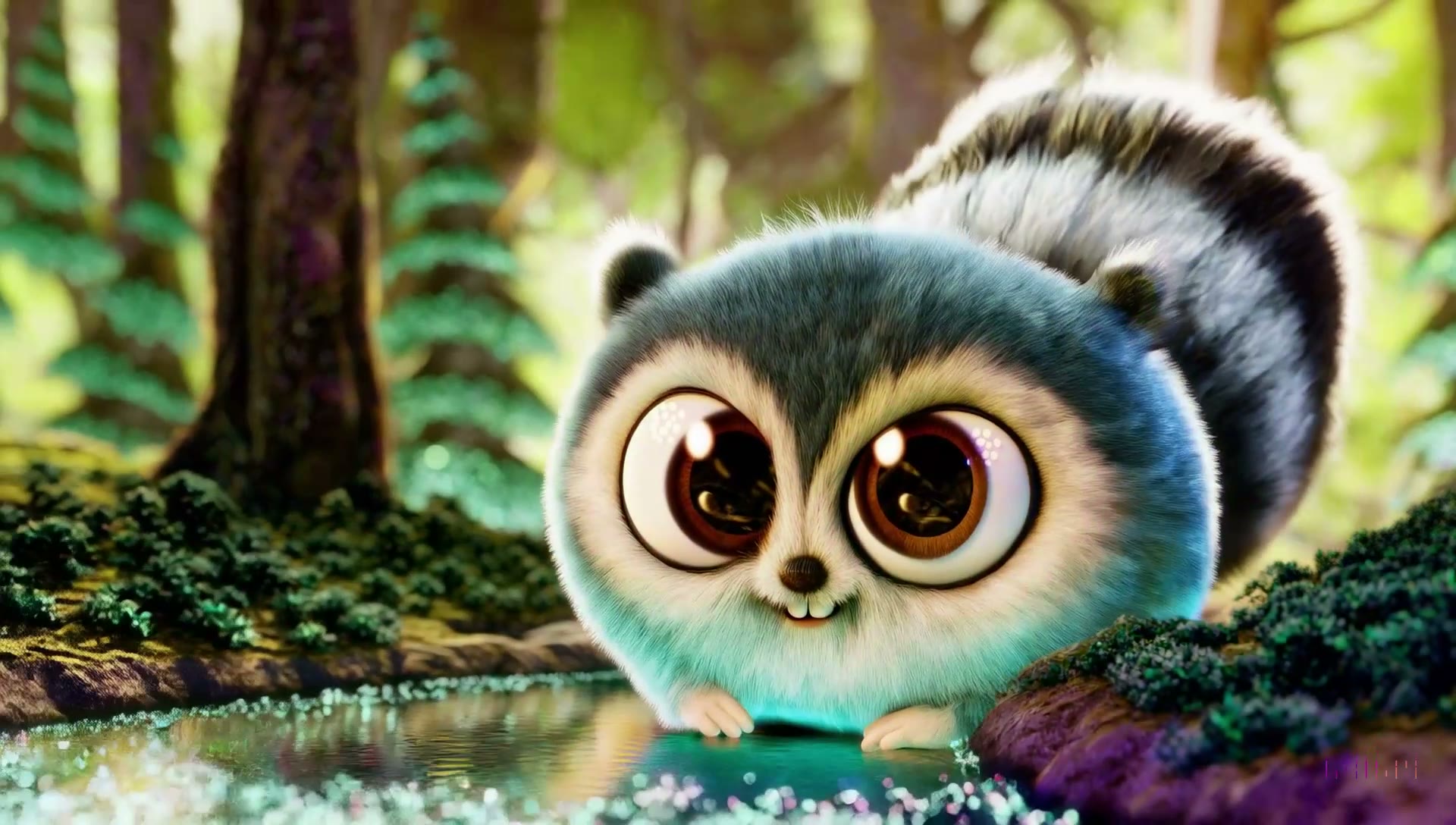 Animated creature AI video prompt example