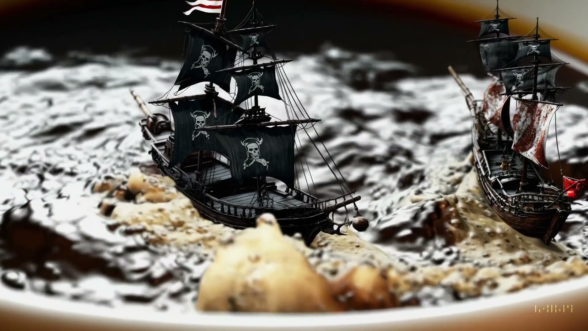 Surreal coffee AI video prompt example